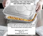 Combo Pack: Half Size Steam Table Foil Pan with Foil Lid  Deep   #4200L Western Plastics