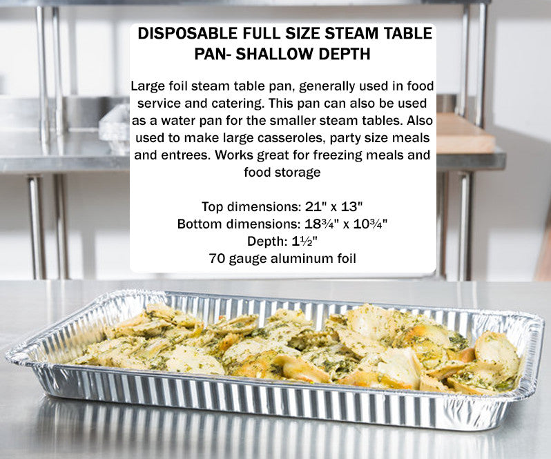 Disposable Aluminum Foil Shallow Full Size Steam Table Pan  #7700