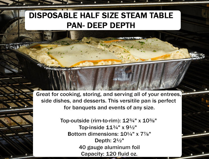 Disposable Half Size Disposable Steam Table Foil Pan - Deep  #4200