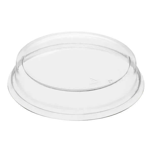 8 oz. Round Oven-Safe Paperboard Baking Cup with Clear PET Dome Lid - #13810-00117