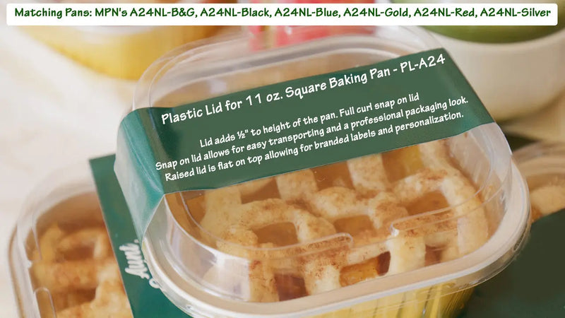 Plastic Lid for 11 oz. Square Foil Dessert Cup #PL-A24 KitchenDance