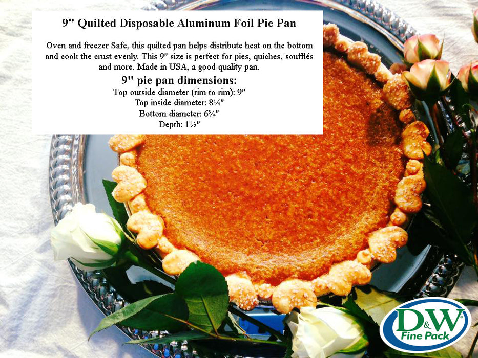 9" Quilted Disposable Aluminum Foil Pie Pan #11928