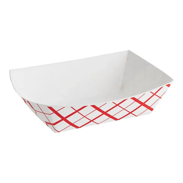 Southern Champion 3 lb. Compostable Southland Red Check Food Tray Pack of 250- #0425