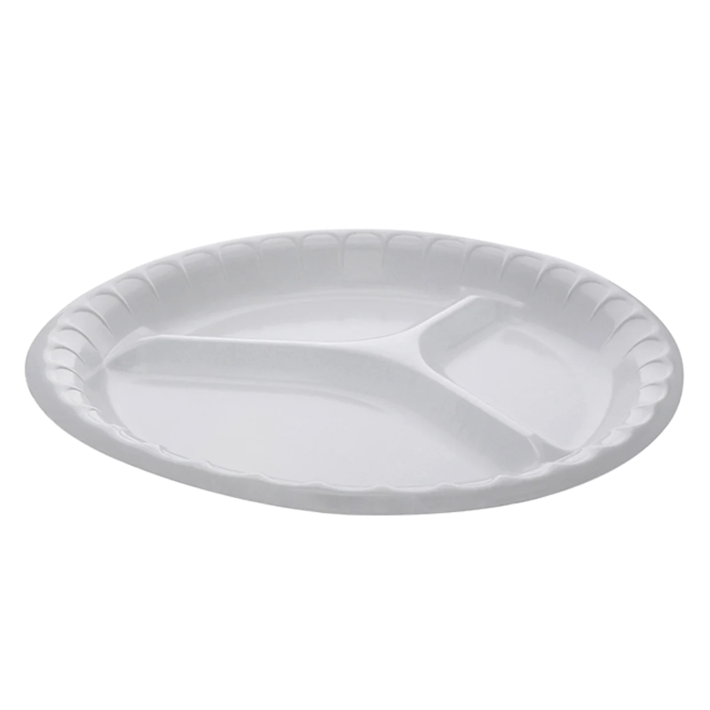 10.25" Placesetter Deluxe Laminated White PS Foam Plate - Sleeve of 135