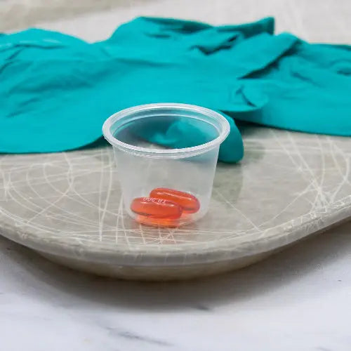 Dart 1 oz. Contact Clear PP Plastic Portion Container - Sleeve of 125 - #100PC Dart Container
