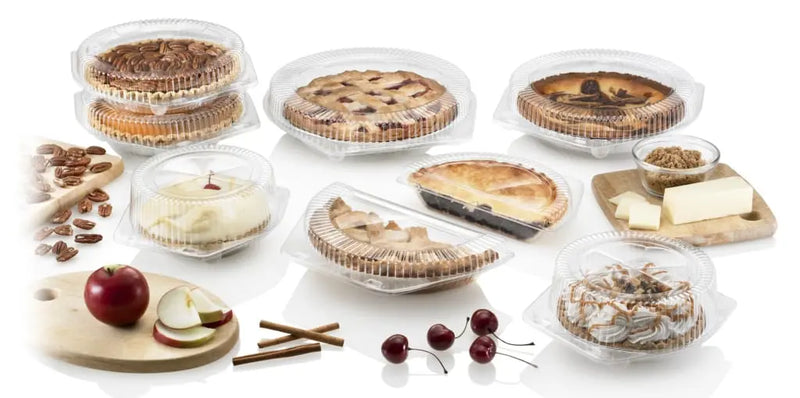 Low Dome 8" Plastic Clamshell Pie Container - #SLP108 Inline Plastics