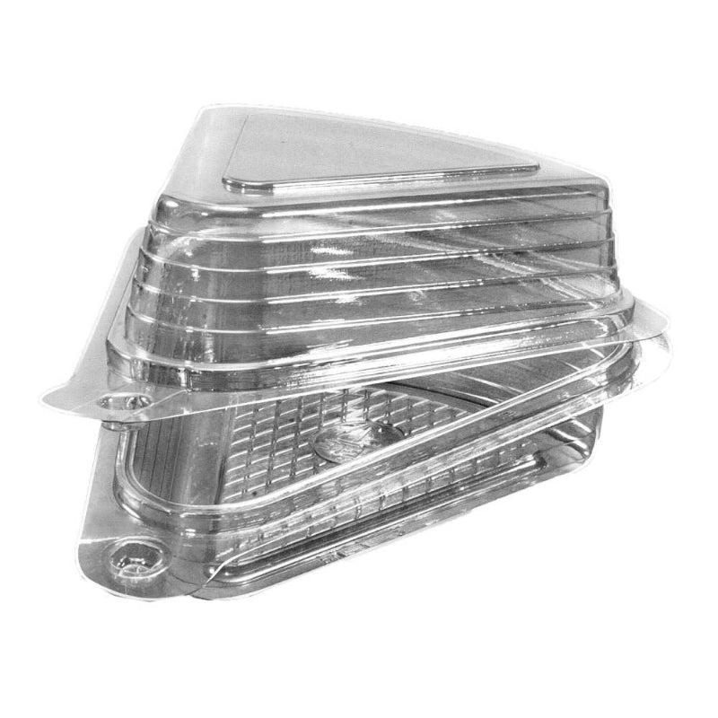 8" PET Plastic Quarter Hinged Pie Slice Container - #1088