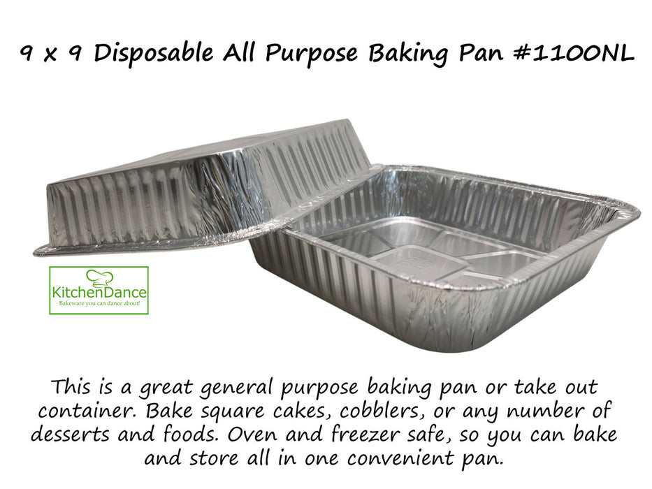 9" Disposable Aluminum Square Foil Cake Pan #1100NL