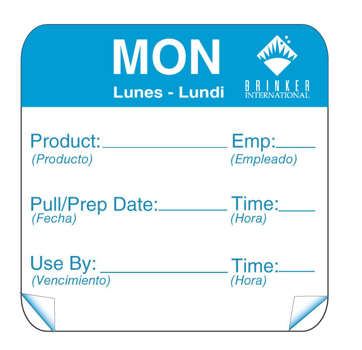DayMark ToughMark 2 x 2 Day of the Week Shelf Life Labels