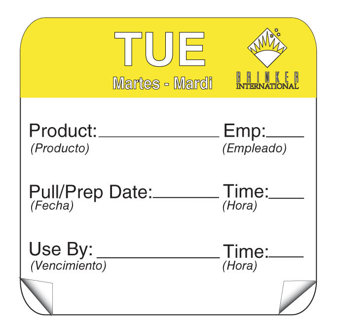 DayMark ToughMark 2 x 2 Day of the Week Shelf Life Labels