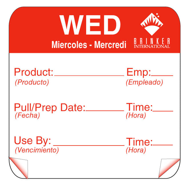 DayMark ToughMark 2 x 2 Day of the Week Shelf Life Labels