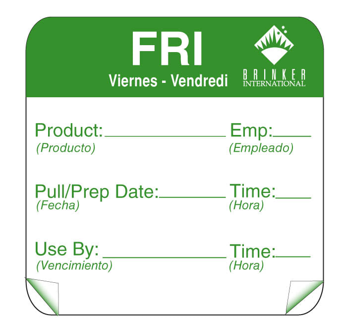 DayMark ToughMark 2 x 2 Day of the Week Shelf Life Labels