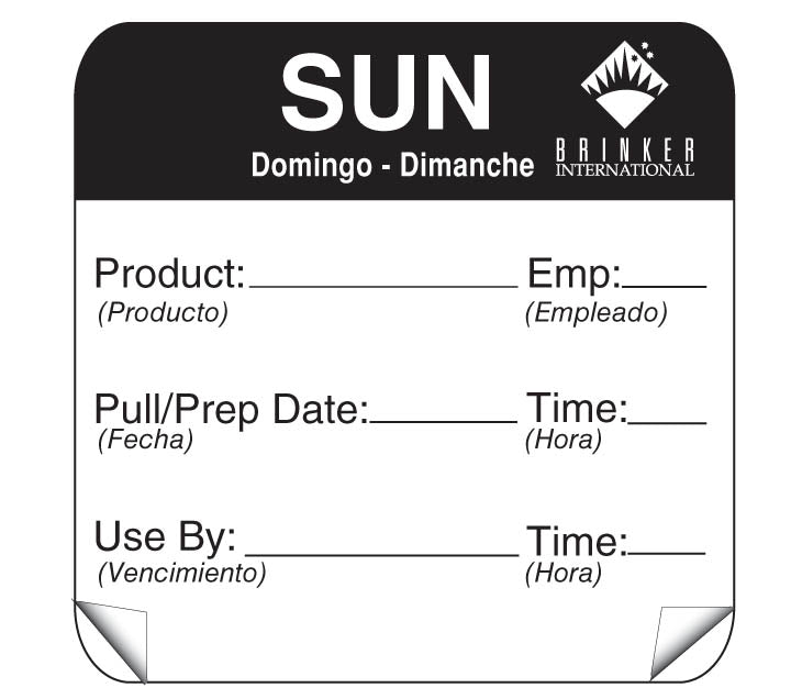 DayMark ToughMark 2 x 2 Day of the Week Shelf Life Labels
