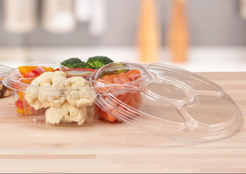 115 oz. Two Piece Round Vegetable Platter with 5 Compartments - #PL115C