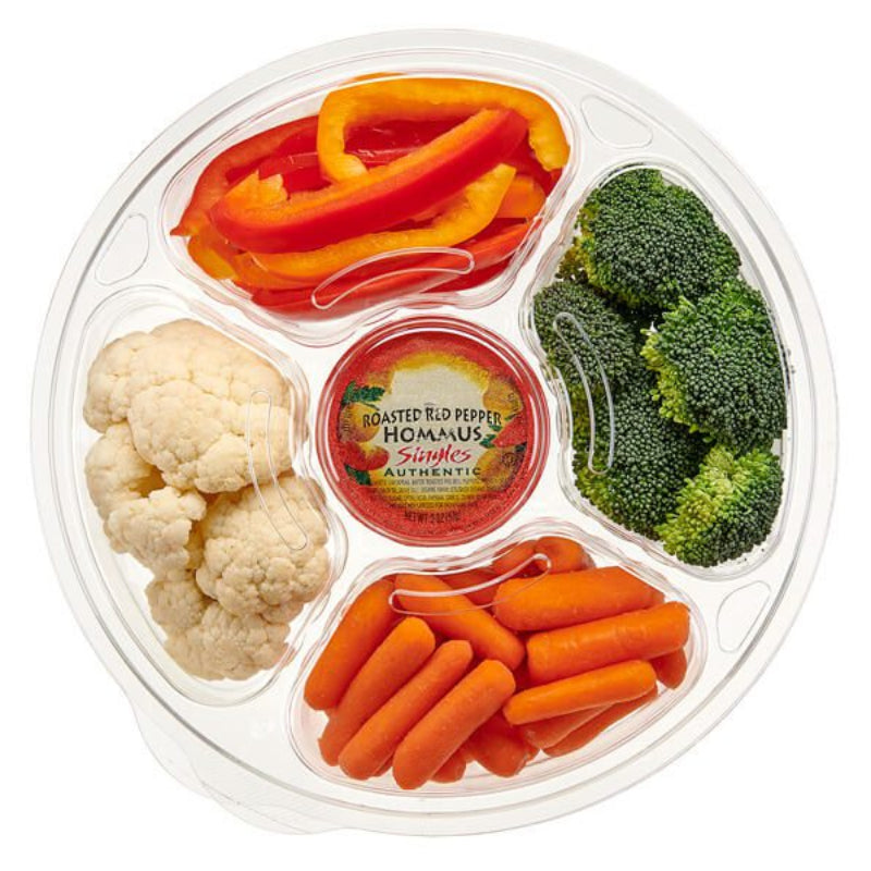115 oz. Two Piece Round Vegetable Platter with 5 Compartments - #PL115C