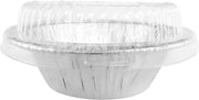 4" Disposable Aluminum Individual Pie Pan with Plastic Lid #1152P KitchenDance