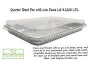 Disposable  Aluminum Foil 1/4  Sheet Cake Pan with Plastic Lid  #1200P D&W Fine Pack
