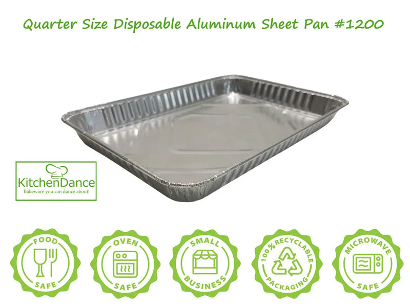 Disposable  Aluminum Foil 1/4  Sheet Cake Pan with Plastic Lid  #1200P D&W Fine Pack