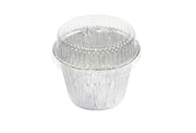 7 oz. Disposable Aluminum Foil Dessert Cup with Plastic Lid   #1210P KitchenDance