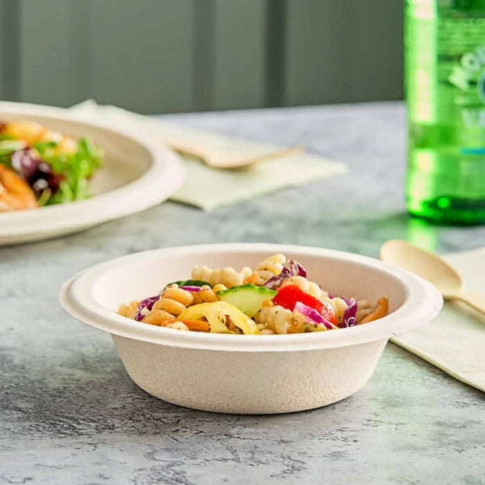 12 oz. Round PFAS-Free Fiber Bowl, Natural - #12FBRB