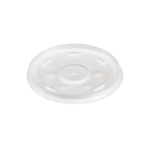 Dart 6-12 oz. Translucent HIPS Plastic Straw-Slotted Lid - Sleeve of 100 - #12SL