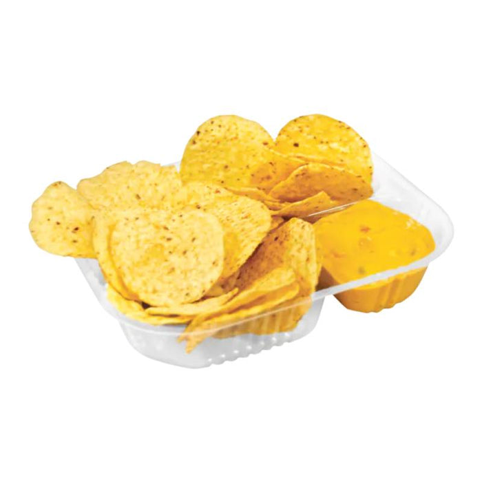 6"x8" 2-Compartment Clear Large Nacho Tray - #1343402