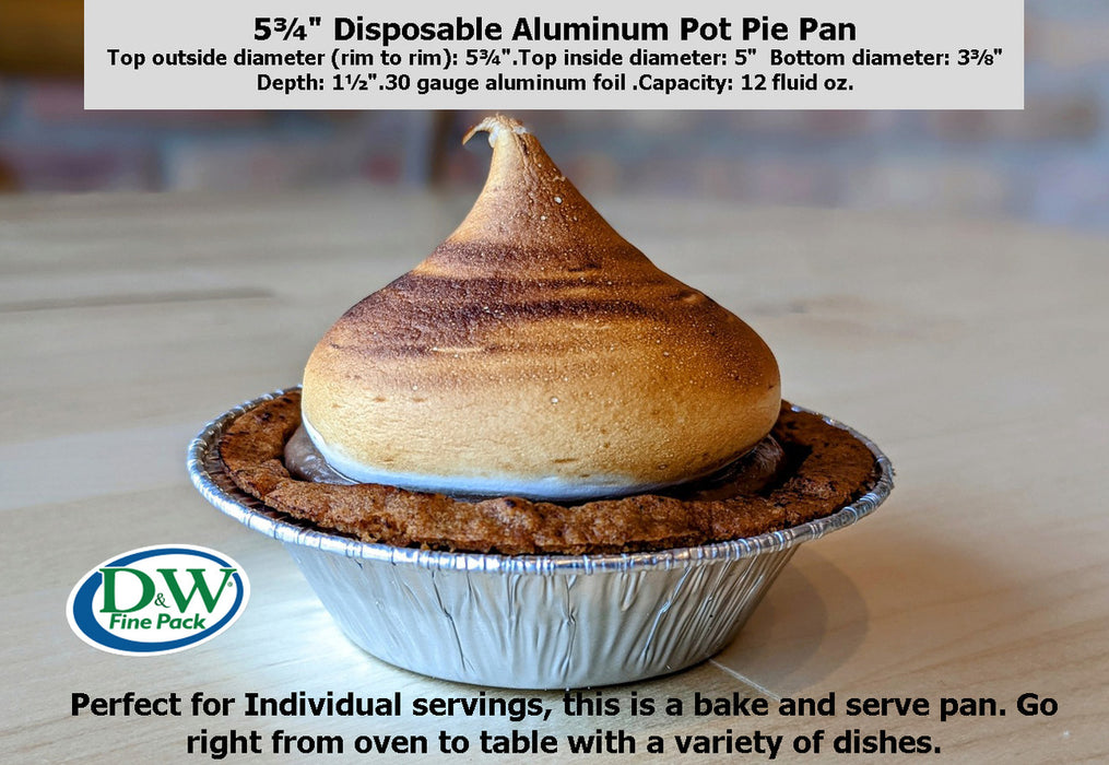 5¾" Disposable Aluminum Foil Pot Pie Pan   #575