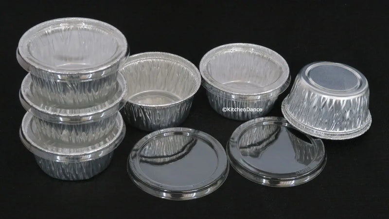 Disposable Plastic Lid for 4 oz. Aluminum Foil Cup  #P1400 HFA Inc. -- Handi-foil of America