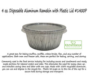 4 ounce Disposable Aluminum Ramekins with Plastic Lid  #1400P D&W Fine Pack