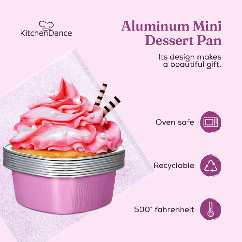 Disposable Mini Heart Shaped Foil Pan with Plastic Lid   #3055P KitchenDance