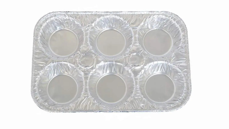 Disposable Aluminum Foil 6 Cup Muffin Pan  #1500 Durable Packaging