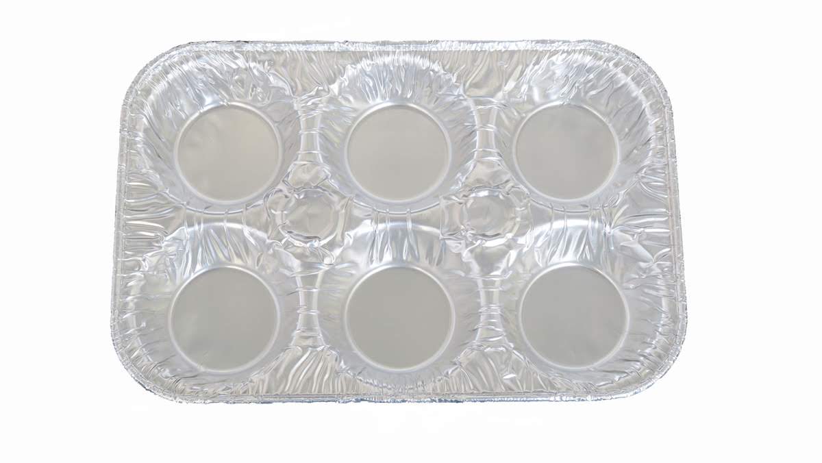 Molde de aluminio desechable para 6 muffins, n.° 1500