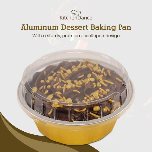 8 oz. Disposable Round Aluminum Foil Pan with Snap-on Plastic Lid #A8P KitchenDance