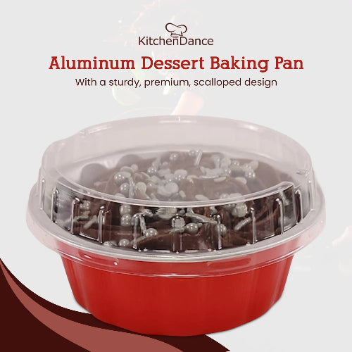 8 oz. Disposable Round Aluminum Foil Pan with Snap-on Plastic Lid #A8P KitchenDance
