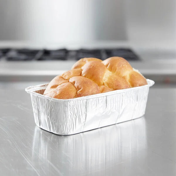 D & W Fine Pack 2 lb. Disposable Aluminum Foil Loaf Pan - #15780