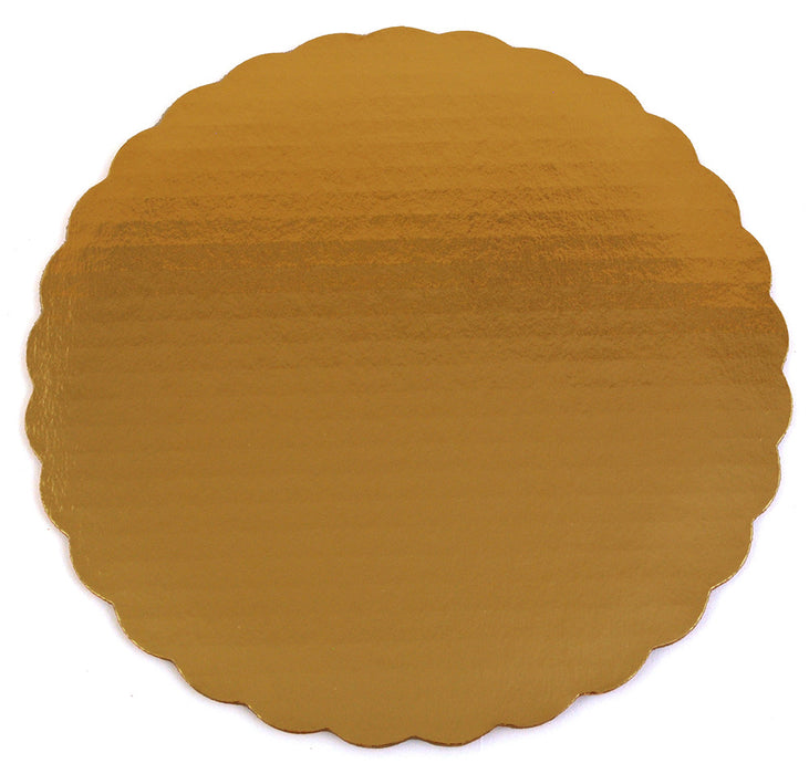 8" Corrugated Scalloped Cake Circles- Gold - #1605