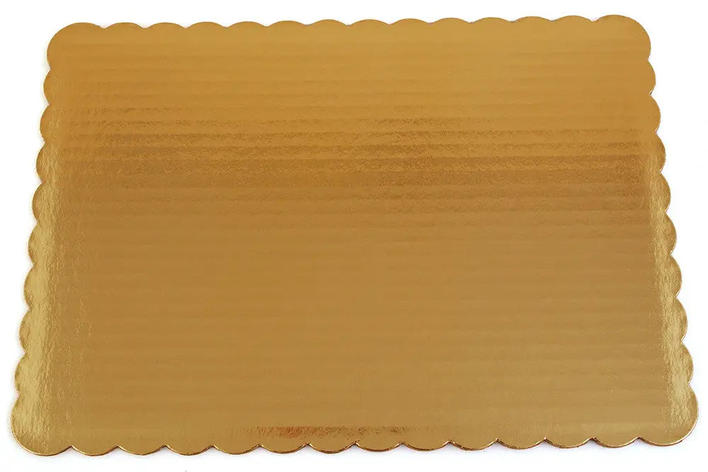 1/4 Size Sheet Cake Corrugated Scalloped Cake Pad - Gold - #1645 ...