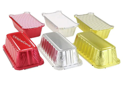 disposable aluminum foil 1½ lb. loaf pan, baking pan, carryout pan, takeout pan, food container with board lid