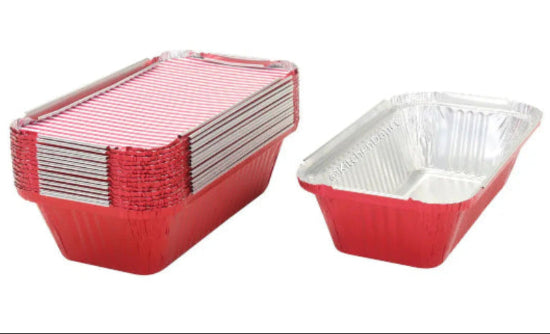 disposable aluminum foil 1½ lb. loaf pan, baking pan, carryout pan, takeout pan, food container with board lid