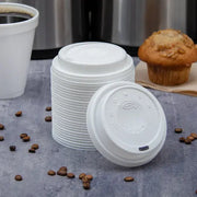 Dart 12-24 oz. White HIPS Plastic Cappuccino Lid - Sleeve of 100 - #16EL Dart Container
