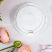 Dart 12-24 oz. White HIPS Plastic Cappuccino Lid - Sleeve of 100 - #16EL Dart Container