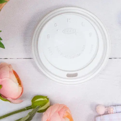 Dart 12-24 oz. White HIPS Plastic Cappuccino Lid - Sleeve of 100 - #16EL Dart Container