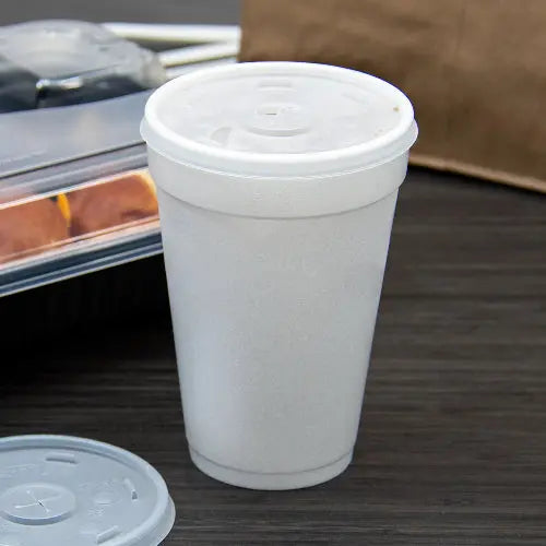 Dart 12-24 oz. Translucent HIPS Plastic Straw-Slotted Lid - Sleeve of 100 - #16SL