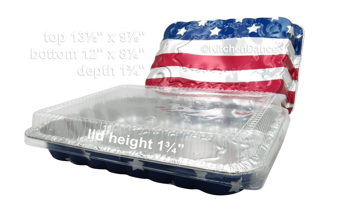 disposable aluminum foil holiday baking pans, July Forth