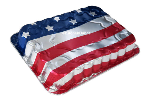 disposable aluminum foil baking pan, American Flag design   