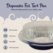 5" Disposable Foil Tart / Pie Pan with Plastic Lid   #501P KitchenDance