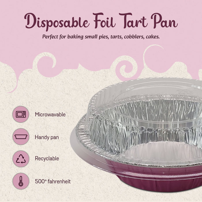 5" Disposable Foil Tart / Pie Pan with Plastic Lid   #501P