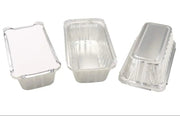 disposable aluminum foil 2 lb. loaf pan, baking pan, food container with board lid, carryout pan, takeout pan 
