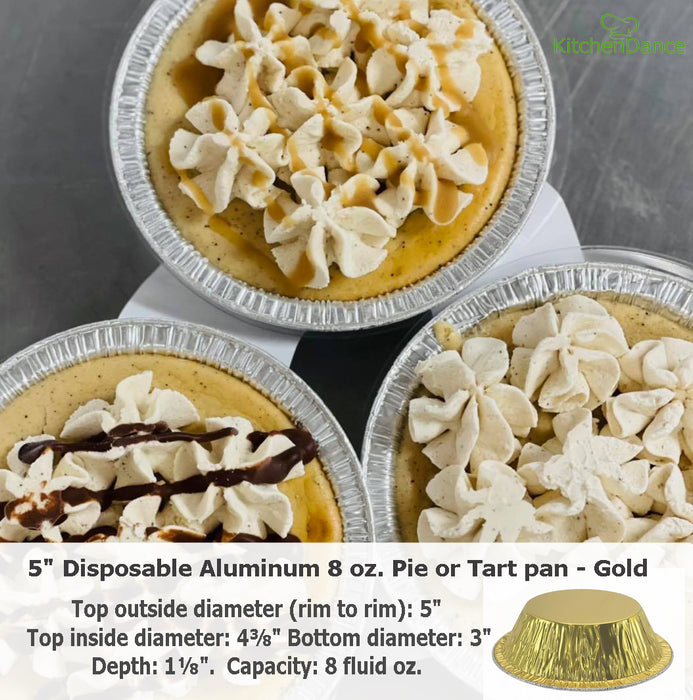 5" Disposable Aluminum Foil Tart Pan - Individual Pie Pan   #501NL