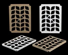 Reversible 2 Dozen Mini Cupcake Insert for 14 x 10 Boxes - Pack of 10 - #1855 BRP Box shop